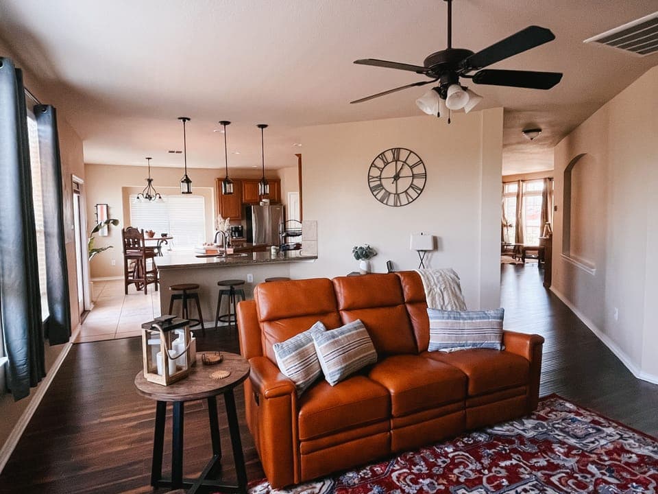 Kick back and relax, watch your favorite streaming show. Right off the kitchen