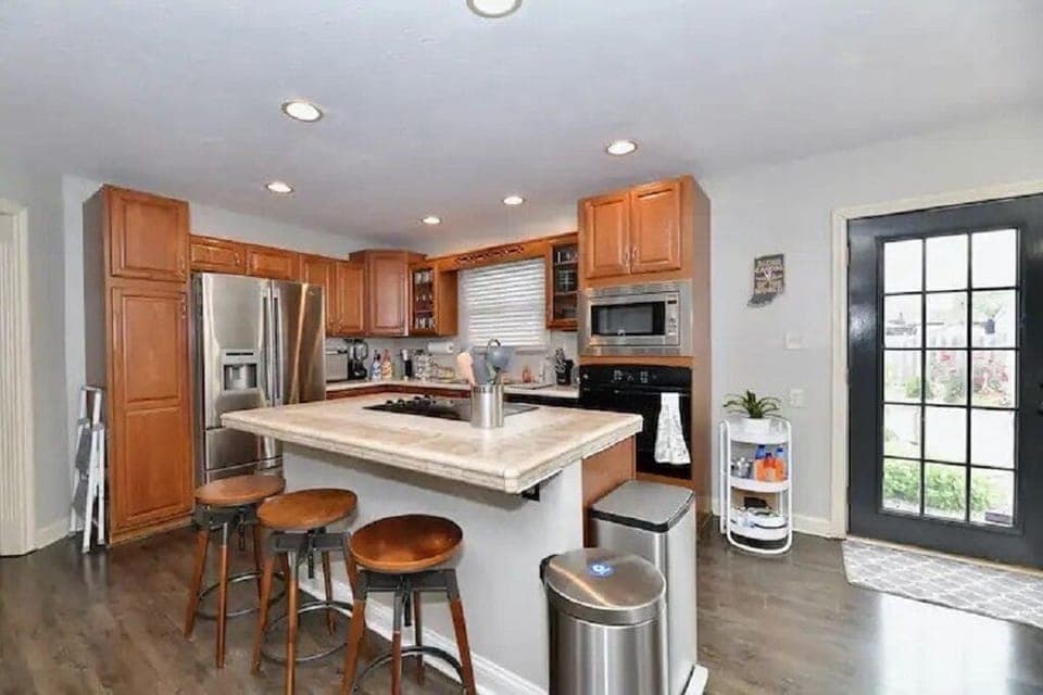 Stainless steel appliances.