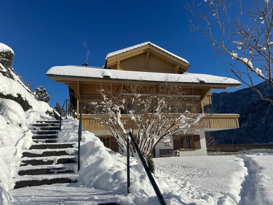 the stunning chalet in winter 