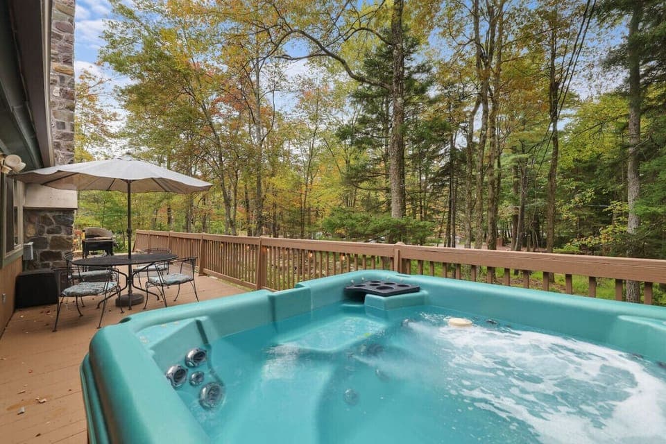 Hot tub is useable most of the year, we do shut down the hot tub in extreme cold weather