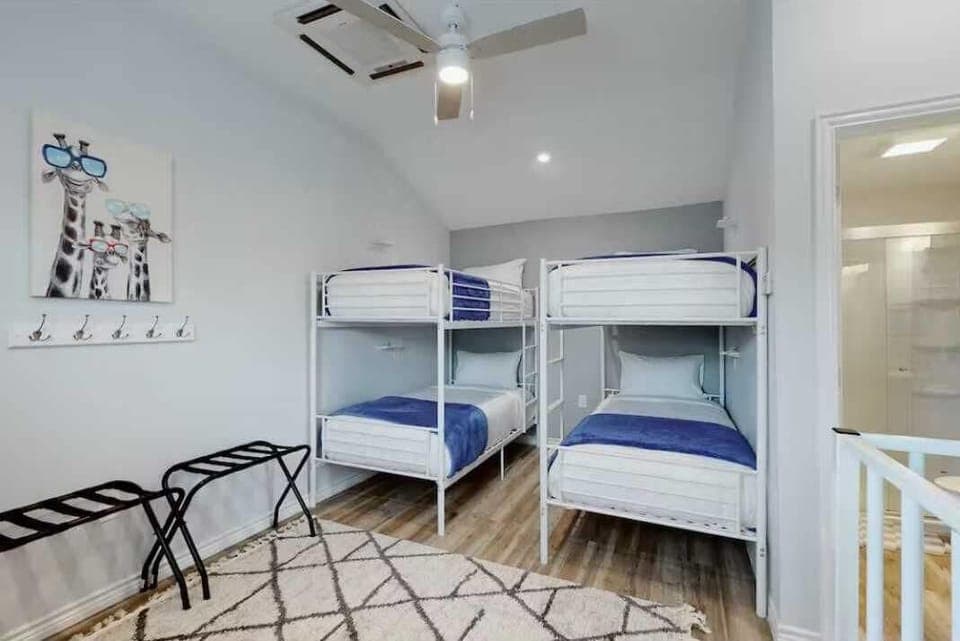 Overall, the Getaway sleeps up to 16 people total-all on brand-new Posturpedic beds with clean linens!