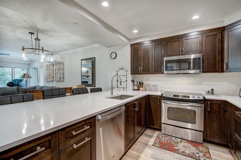 Room, Indoors, Kitchen, Kitchen Island, Oven