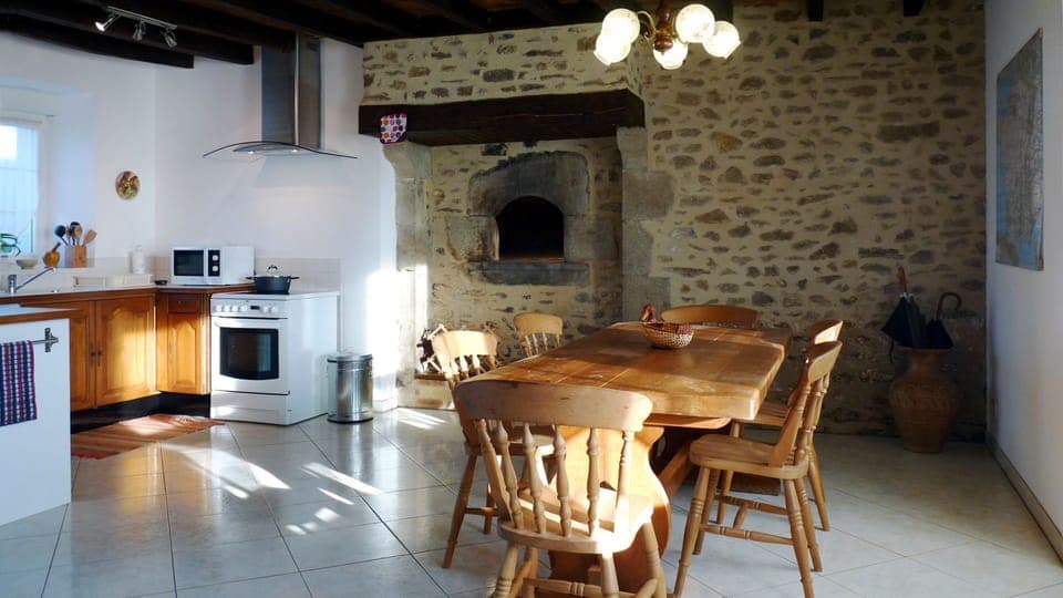 Kitchen/diner; the table can sit eight