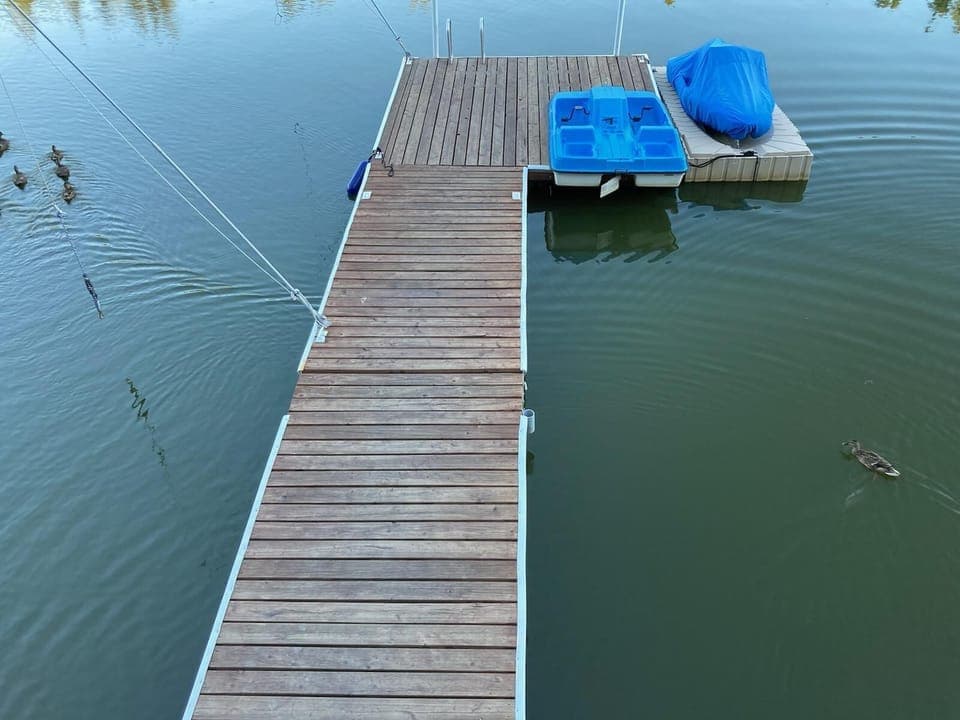 The large dock can handle your boat or jet ski, and is great for swimming!