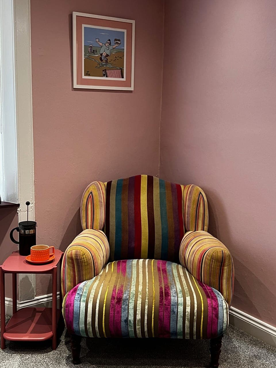 The best place in the cottage to read - the dining room's "reader's corner"!