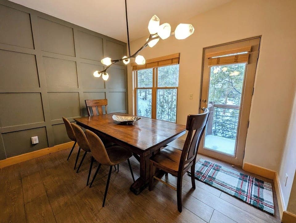 Beautiful dining table with forest views