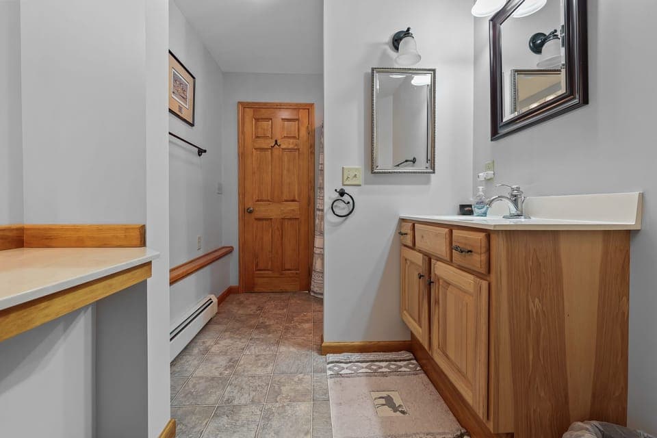 Adjoining bathroom to master