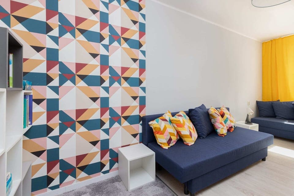 Spacious bedroom with full equipment. 