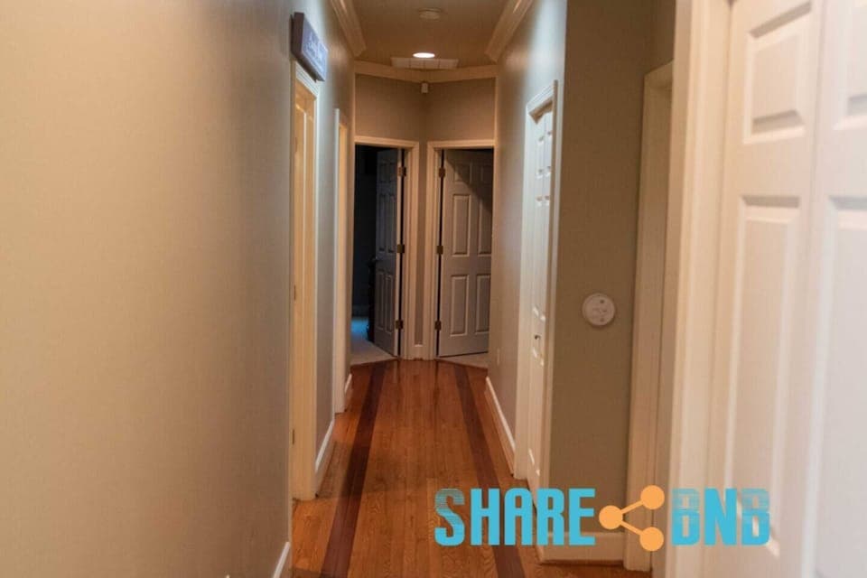 Hardwood floors extend throughout the entire house.