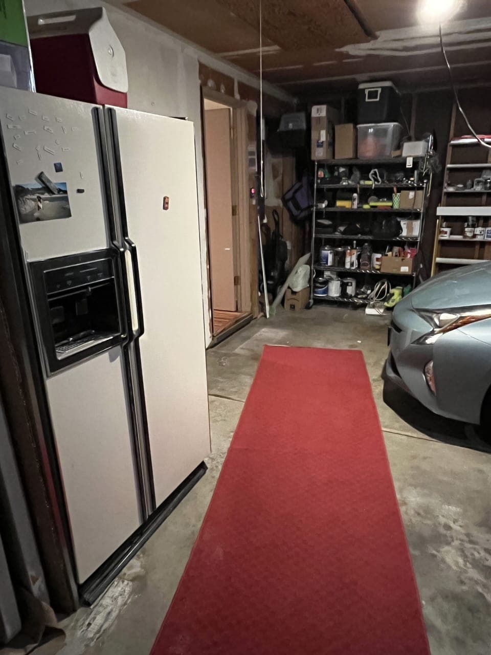 You do have to walk thru the garage to your interior door.