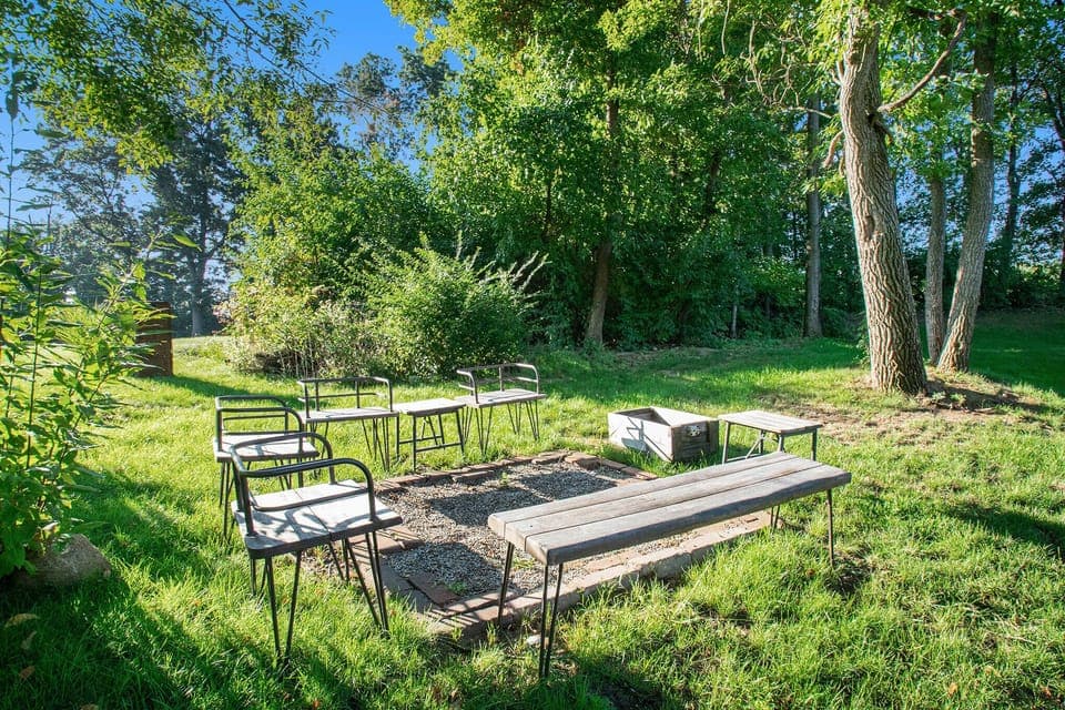 Back yard fire pit area