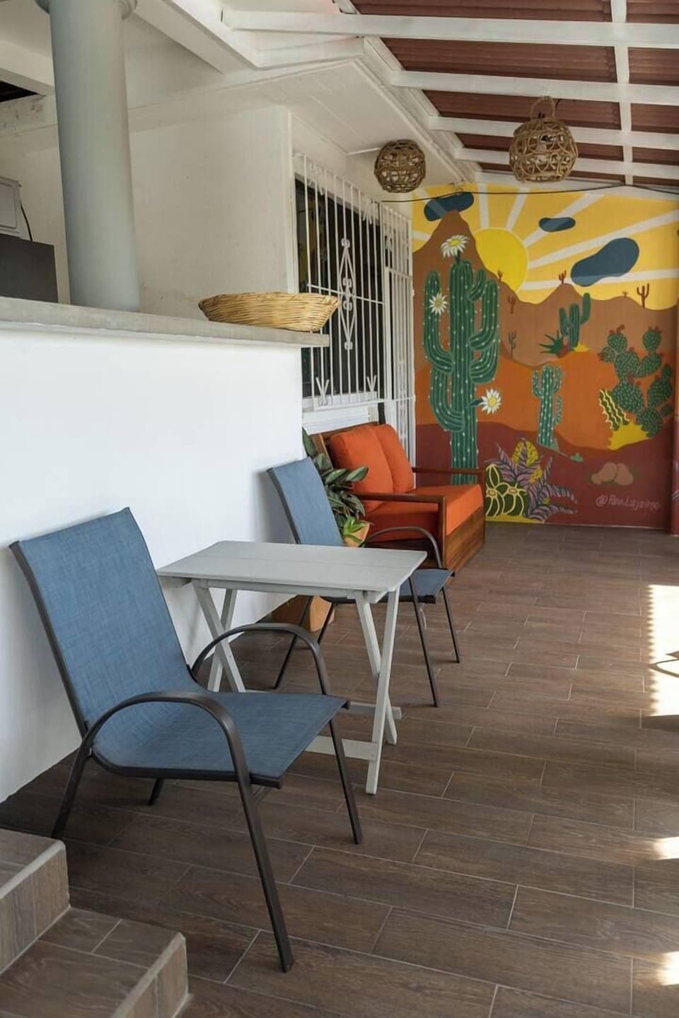 seating area on shared terrace