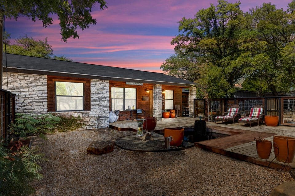 Welcome to the Hippie Pickle, a majestic little home perfectly located in Wimberley TX.