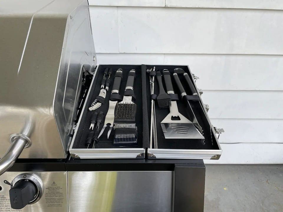 The gas grill is ready for you to show off your BBQ prowess