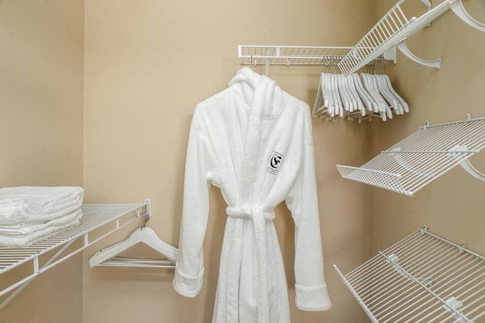 We know the struggle of never having enough hangers at a typical hotel...  Not here!  We provide plenty of hangers AND a luxury Frette robe. 