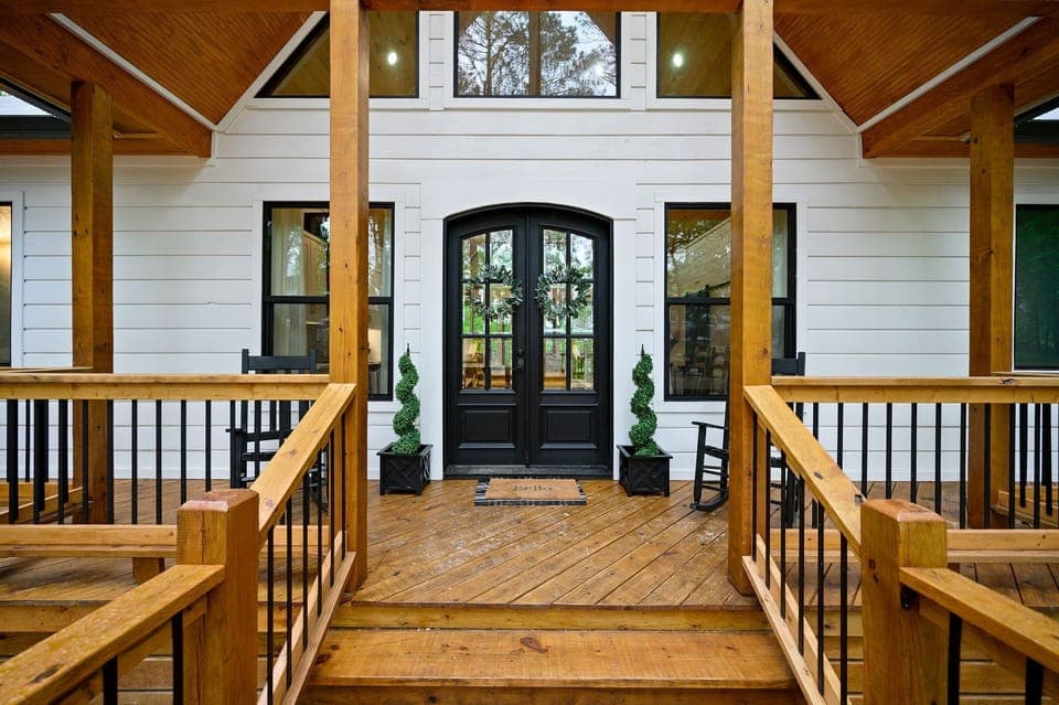 Step inside as the beautiful cabin awaits you.