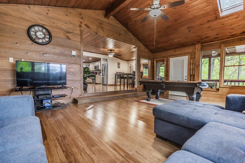 Along with a pool table and arcade there is a PS4 game console for video gamers.