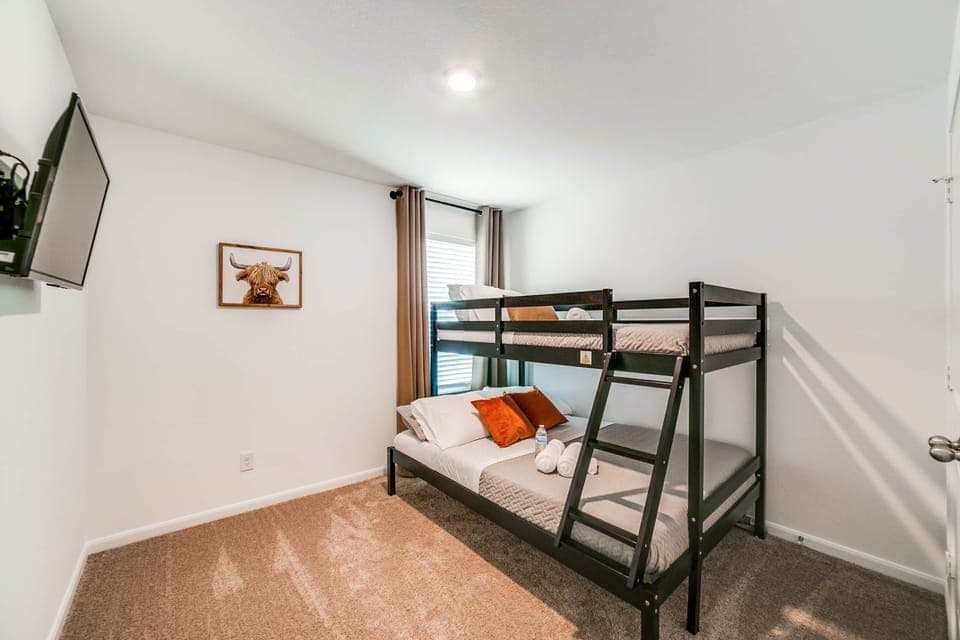 This twin over full bunk bed is perfect for children or adults!