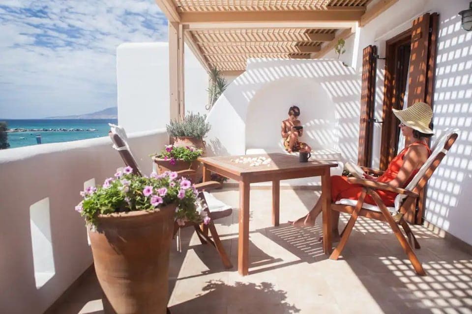 Flat's private balcony, partly sea view