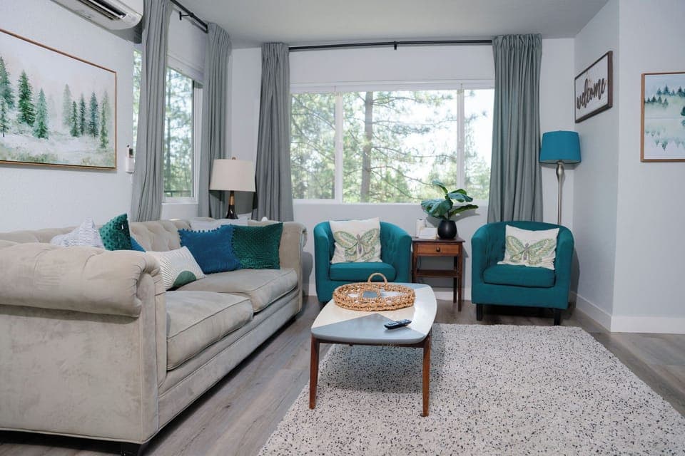 Living room filled with natural light