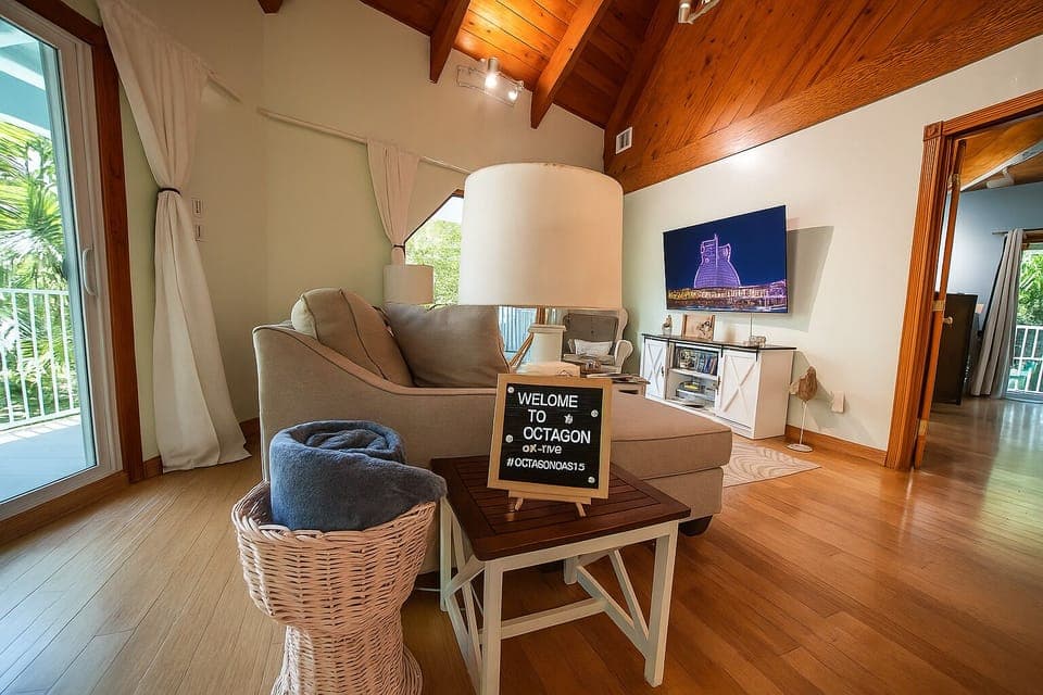 Kick back and relax in the living room. 