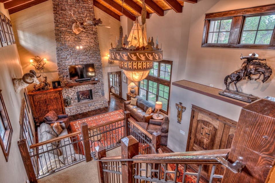 Smart TV, fireplace, DVD player, foosball