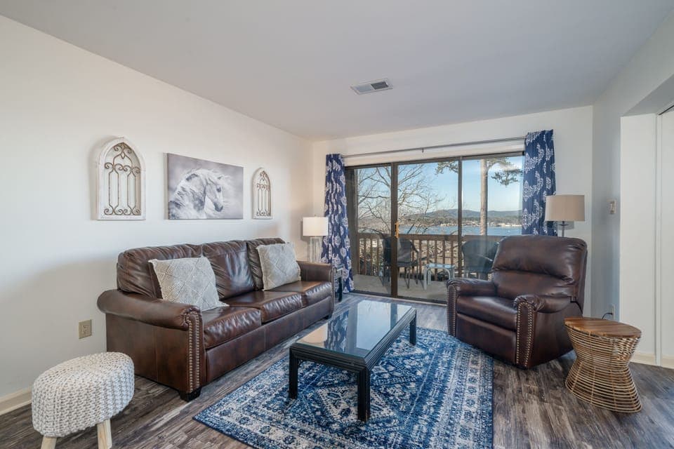 Living area with queen sleeper sofa and great view!
