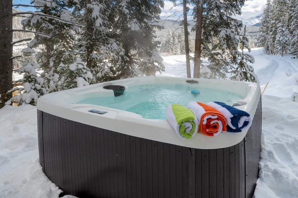 Hot tub off of basement.