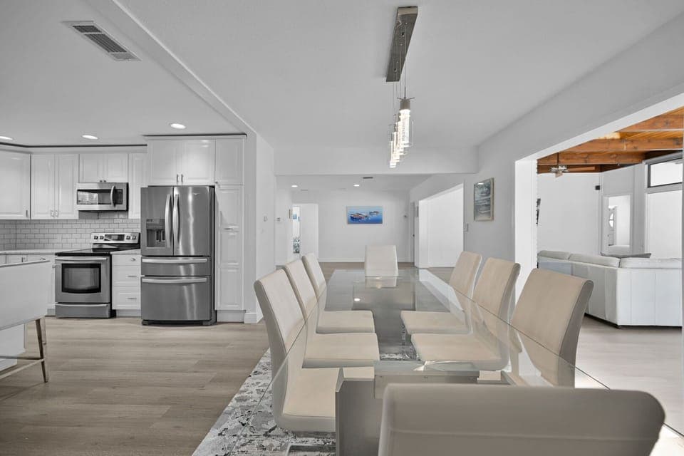 Dining Area with table that seats 8 comfortably