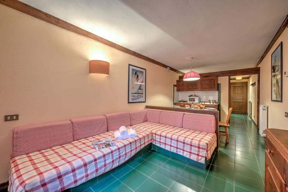 living room with a view of the corridor