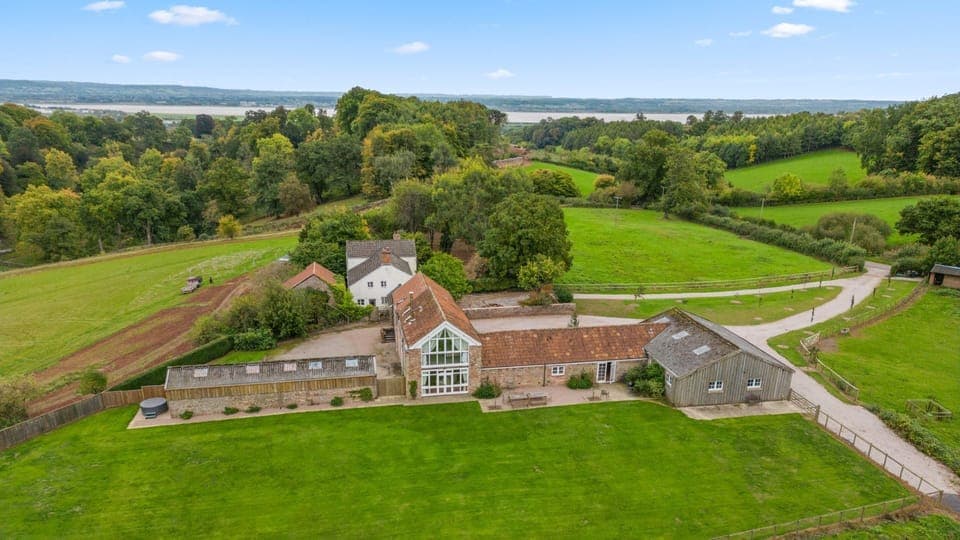 Aeriel views, Lodge Barn, Bolthole Retreats