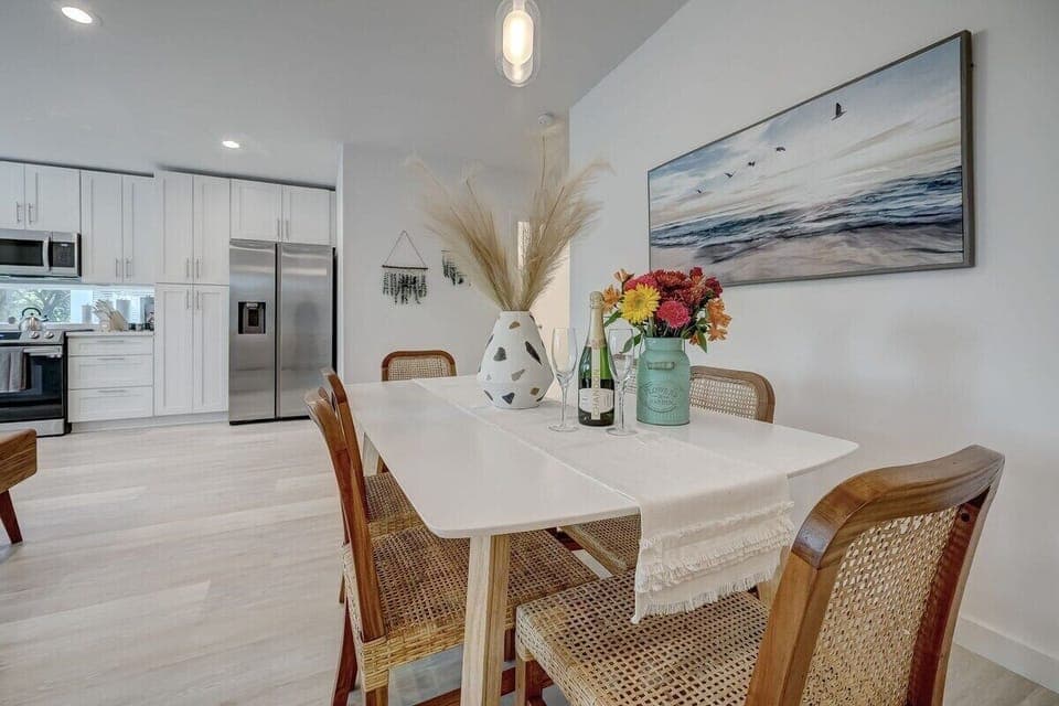 This modern dining room will transform any meal into a great experience!
