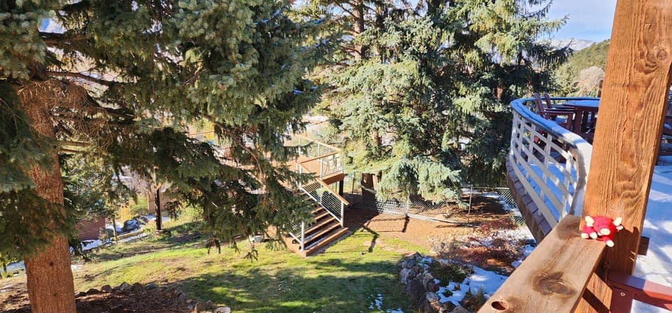 Back yard view from upper deck.