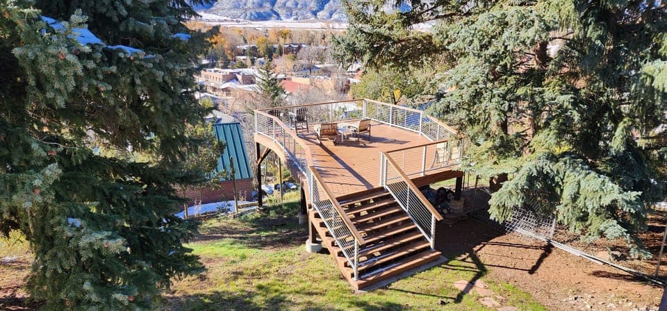View from the upper deck of the lower deck and the town of Basalt.