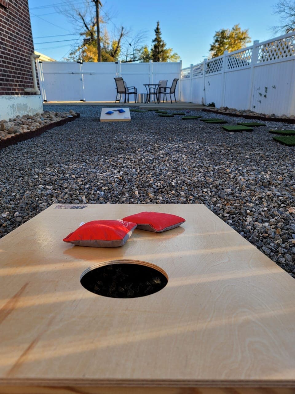 Fenced backyard with lots of space to  play!