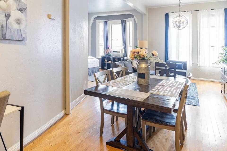 Full Kitchen & Dining area are integrated with the living room loft with high ceilings to give you the feeling of lots of space