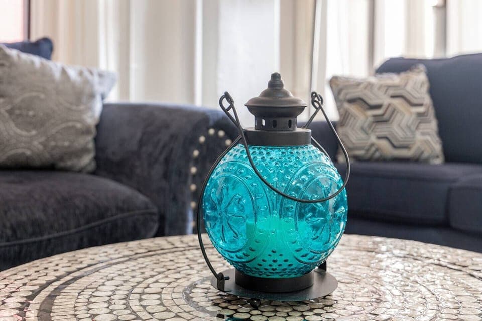 Sit back and relax in the living room area that includes (1) sofa bed and (1) futon as well as a 50 inch ROKU Smart TV