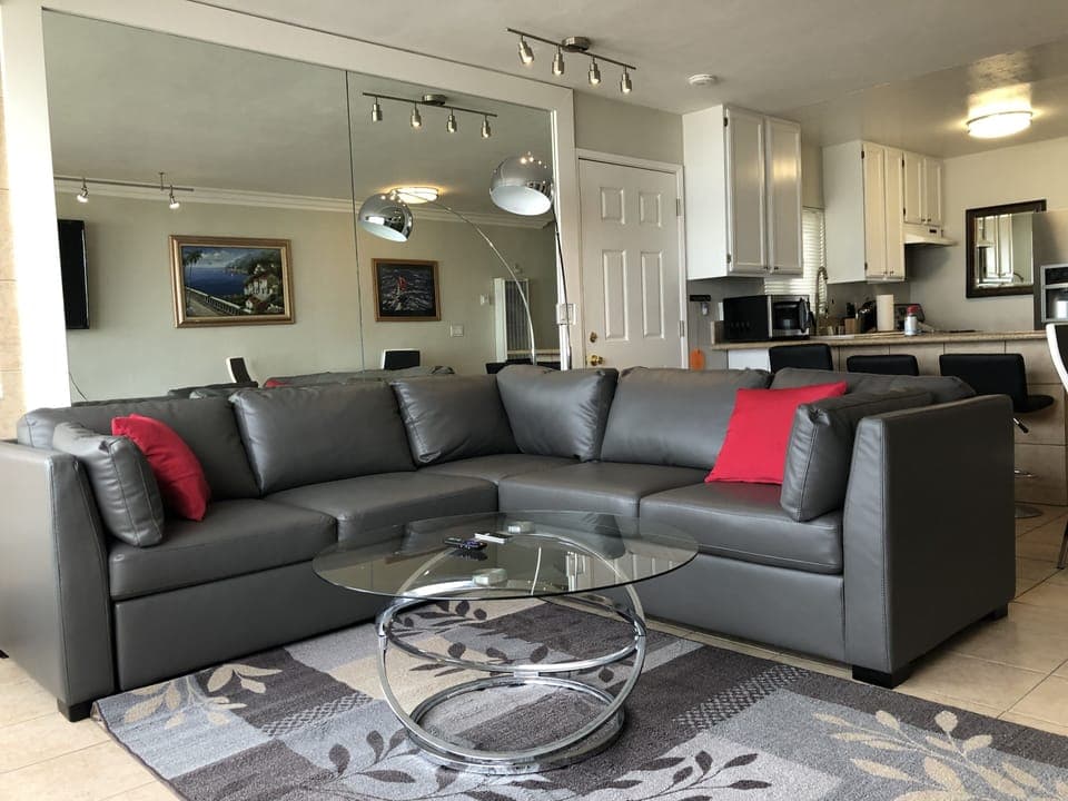 New furnishings with a modern flair. Photo from sister condo but items identical