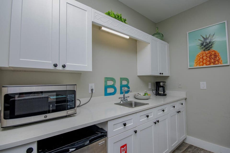 Bright, modern kitchen with ample storage and countertop space