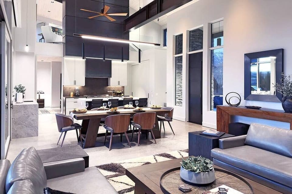 The great room flows from living, dining and kitchen so your whole group can be present!