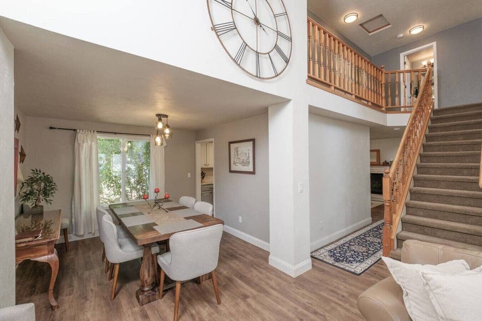 Move easily between the dining area and main living spaces with an open layout.