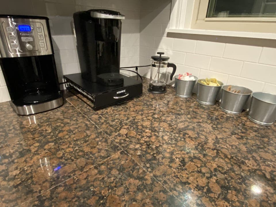 Enjoy some coffee or hot tea 