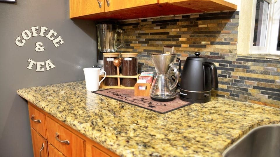 Regular and decaf pour-over coffee. Six (6) tea options also available.