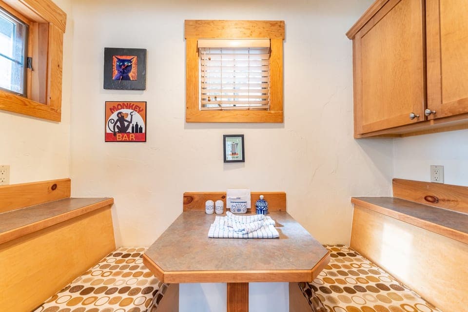 Breakfast nook with additional seating for four.