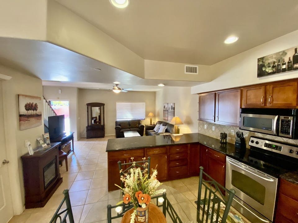 Unit H Living Room and Kitchen
