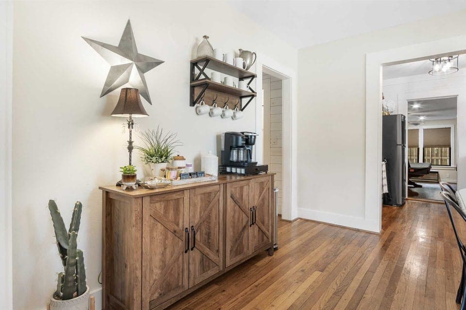 Your personal coffee bar awaits! Enjoy a fresh brew anytime with our fully stocked coffee station, designed for your convenience and comfort