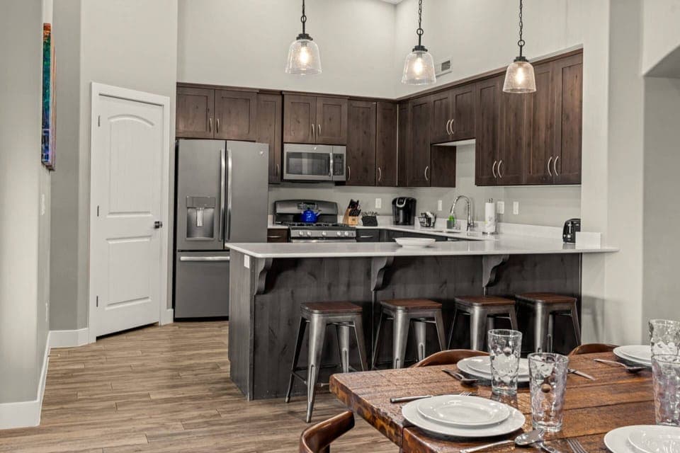 Fully Equipped Kitchen and Space in the Pantry to prepare a meal at the Condo