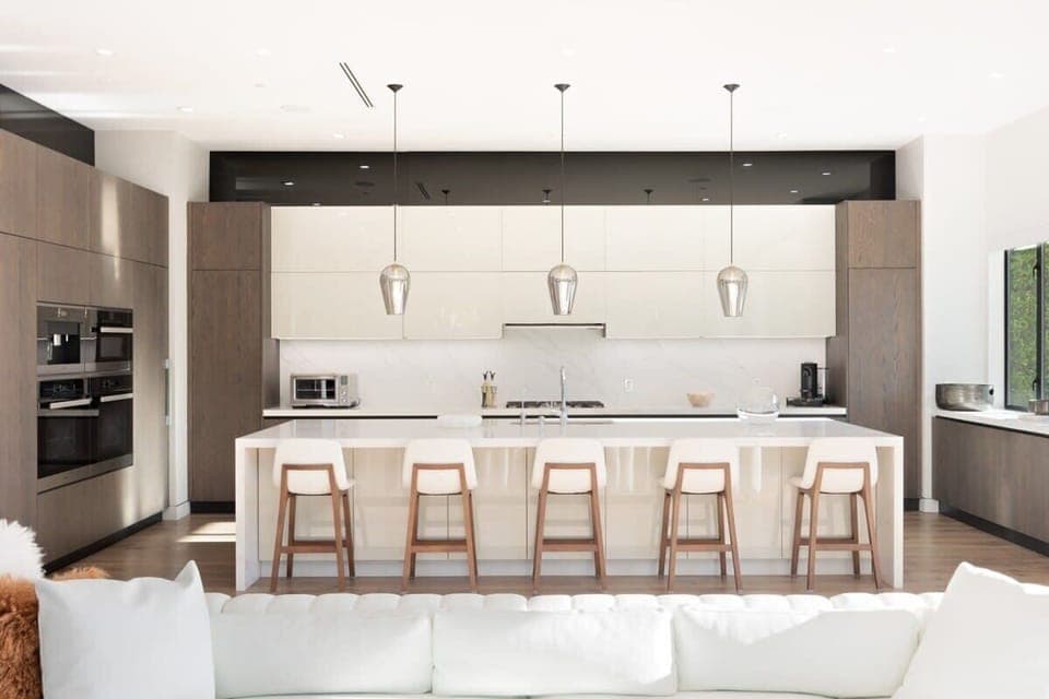 Spacious open kitchen with high-end appliances