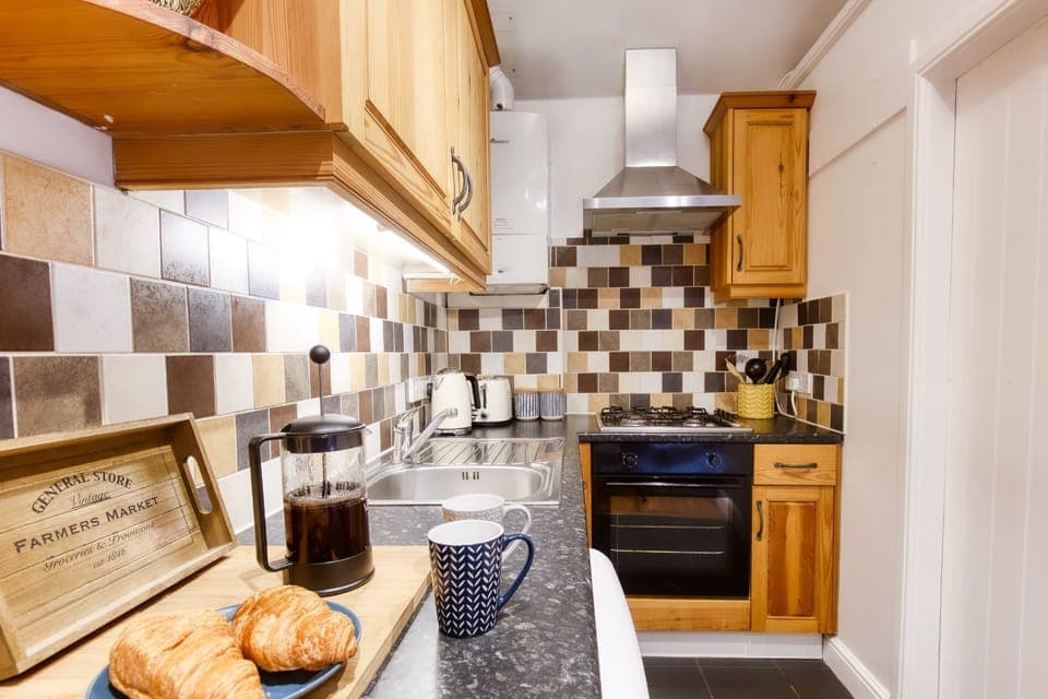 The kitchen at Woodbury Cottage, Devon