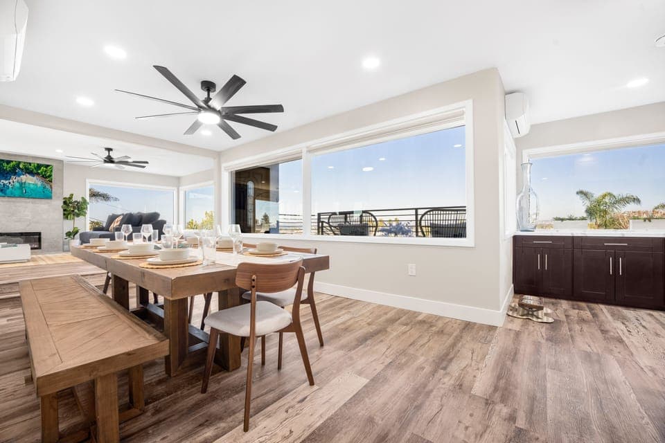 Dine in style with a stunning view of the surrounding scenery.